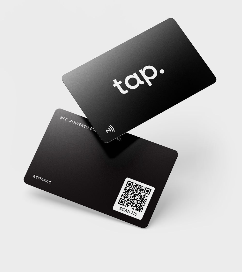 بطاقة العمل الرقمية من Tap - قم بمشاركة كل شئ بمجرد لمسة - لون اسود